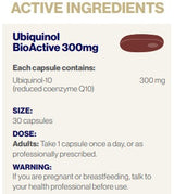 Supplement facts for Ubiquinol BioActive - 300mg