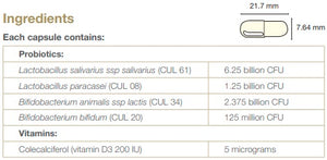 Supplement facts for UltraBiotic MumCare