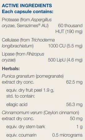 Supplement facts for IM BioLytic, 60tabs listing ingredients including Cellulose (vegetarian capsule), Cinnamomum cassia, Cinnamomum verum, Cinnamon, Lipase