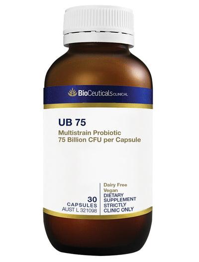 A supplement container of UB 75 (Discontinued) by BioCeuticals Clinical