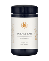 A supplement container of Turkey Tail - 100gm by SuperFeast