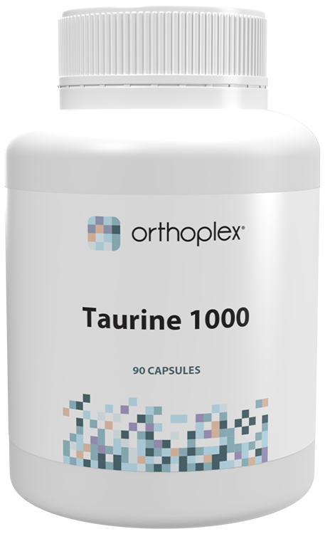 A supplement container of Taurine 1000 90c by Orthoplex
