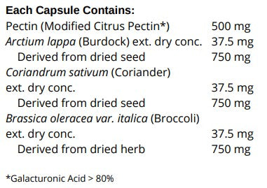 Supplement facts for Detox Assist listing ingredients including Arctium Lappa, Brassica oleracea, Broccoli, Broccoli Powder, Burdock extract