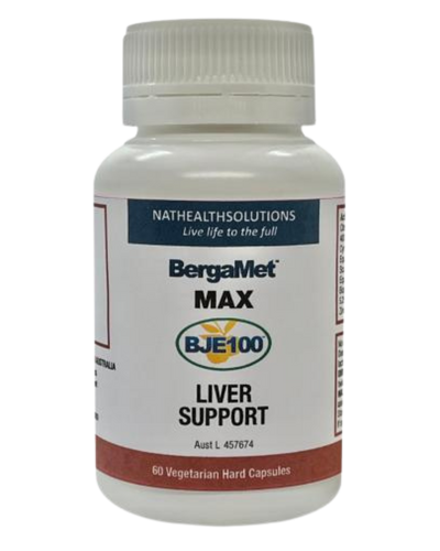 A supplement container of BergaMet Liver Max by Bergamet Pro
