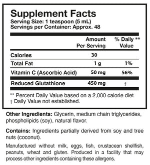 Supplement facts for Tri-Fortify Gel