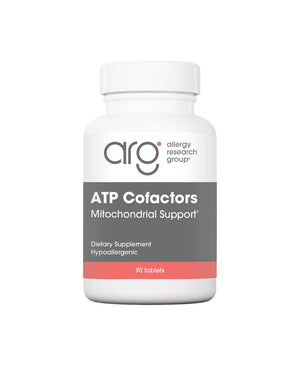 A supplement container of Optimox ATP Cofactors by Allergy Research Group