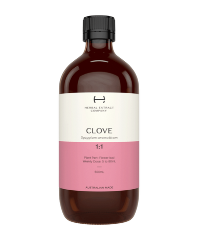 A supplement container of Clove 1:1 by Herbal Extract Company