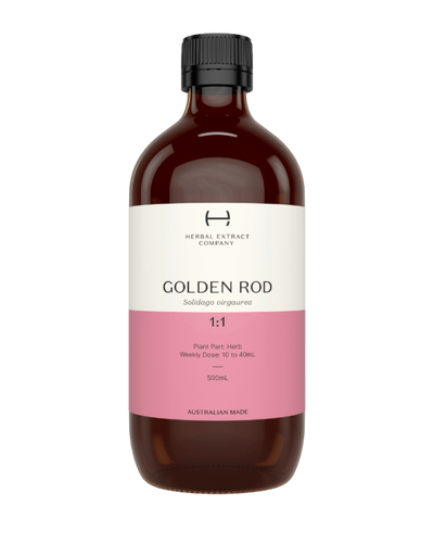 A supplement container of Golden Rod 1:1 by Herbal Extract Company