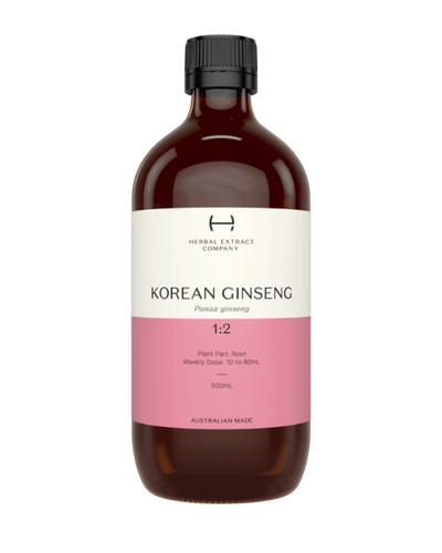 A supplement container of Korean Ginseng 1:2 by Herbal Extract Company