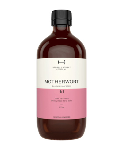 A supplement container of Motherwort 1:1 by Herbal Extract Company