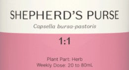 Supplement facts for Shepherd's Purse 1:1