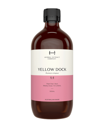 A supplement container of Yellow Dock 1:1 by Herbal Extract Company
