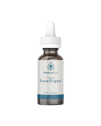 A supplement container of Organo Bowel Digest by Medicine Tree