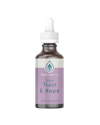 A supplement container of Genesis Trust & Hope by Medicine Tree