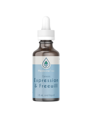 A supplement container of Genesis Expression & Freewill by Medicine Tree