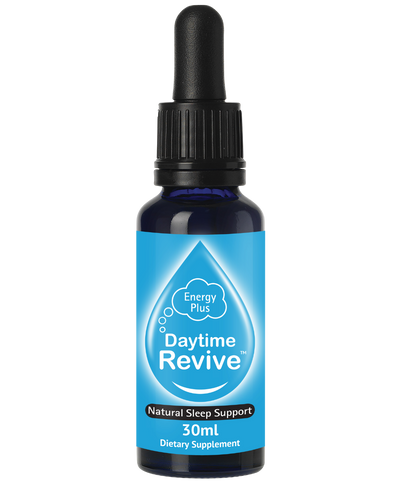 A supplement container of SleepDrops Daytime Revive by SleepDrops