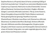 Supplement facts for SleepDrops Daytime Revive listing ingredients including Ashwagandha, Ashwagandha (Withania somnifera), Bladderwrack, Bladderwrack thallus, Capsicum annum