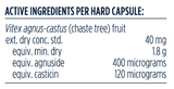 Supplement facts for Premenatone listing ingredients including Chaste extract, Chaste tree (Vitex agnus-castus)