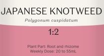 Supplement facts for Japanese Knotweed listing ingredients including Japanese Knotweed Extract, Japanese Knotweed Extract (Polygonum cuspidatum)