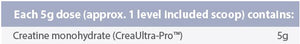 Supplement facts for Creatine Clinical