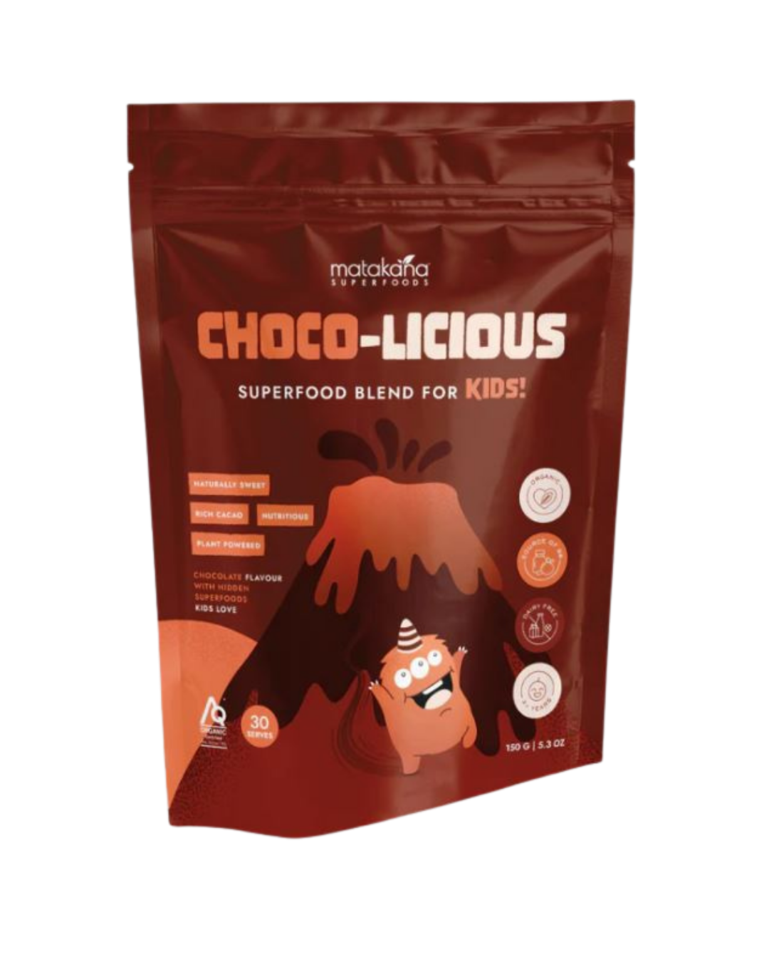 A supplement container of Choco-licious by Matakana Superfoods