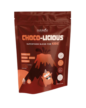 A supplement container of Choco-licious by Matakana Superfoods