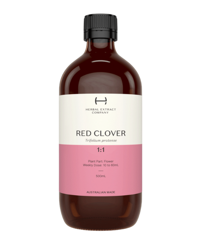 A supplement container of Red Clover 1:1 by Herbal Extract Company