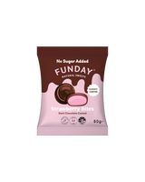 A supplement container of Dark Chocolate Strawberry Bites by Funday Natural Sweets