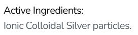 Supplement facts for Colloidal Silver Nasal Spray