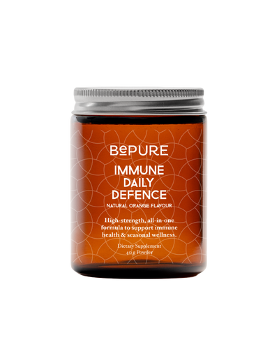A supplement container of Immune Daily Defence by Be Pure