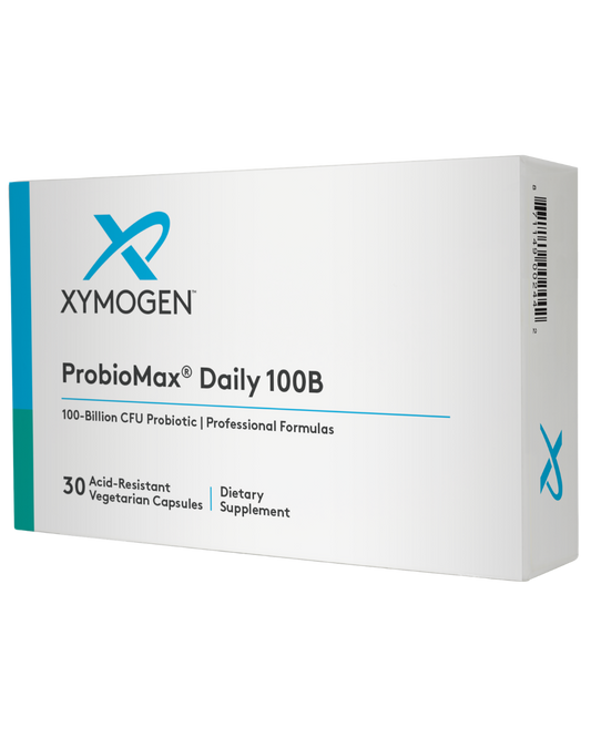 A supplement container of ProbioMax® Daily 100B by Xymogen