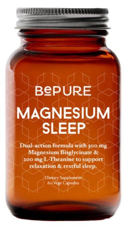 A Supplement bottle with the name Magnesium Sleep (60 vcaps) by BePure