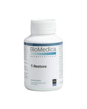 A supplement container of T-Restore by Bio-Medica