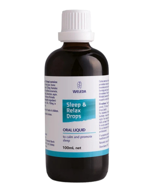 A supplement container of Sleep & Relax Drops (100ml) by Weleda
