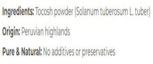 Supplement facts for Tocosh, Tocosh powder (Solanum tuberosum L. Tuber)