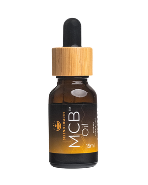 A supplement container of MCB Oil by Seleno Health (Retail)