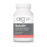 A Supplement container with the name ButyrEn by Allergy Research 