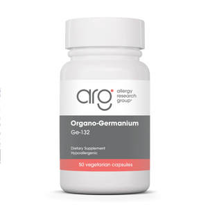 A Supplement container with the name Organo-Germanium Ge-132 by Allergy Research Group.