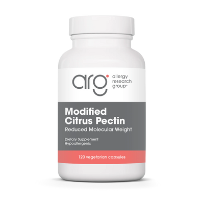 A Supplement container with the name Modified Citrus Pectin by Allergy Research Group.