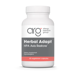 A supplement container of Herbal Adapt HPA Axis Restore by Allergy Research Group