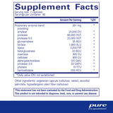 Ingredients: Proprietary enzyme blend: providing: amylase, protease, protease 6.0, glucoamylase, lactase, beta-glucanase, invertase, cellulase, alpha-galactosidase, protease 3.0, phytase, hemicellulase.