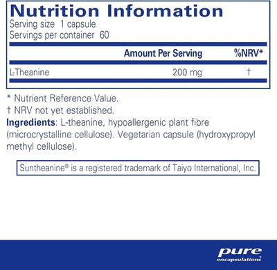 Ingredients: L-Theanine 200mg.