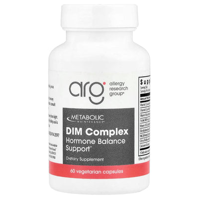 A Supplement container with the name Dim Complex by Allergy Research Group.