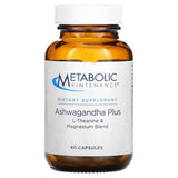 A Supplement container with the name Ashwagandha Plus by Metabolic Maintenance.