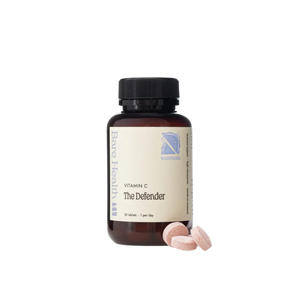 A Supplement container with the name The Defender (30 Tabs) by Bare Health