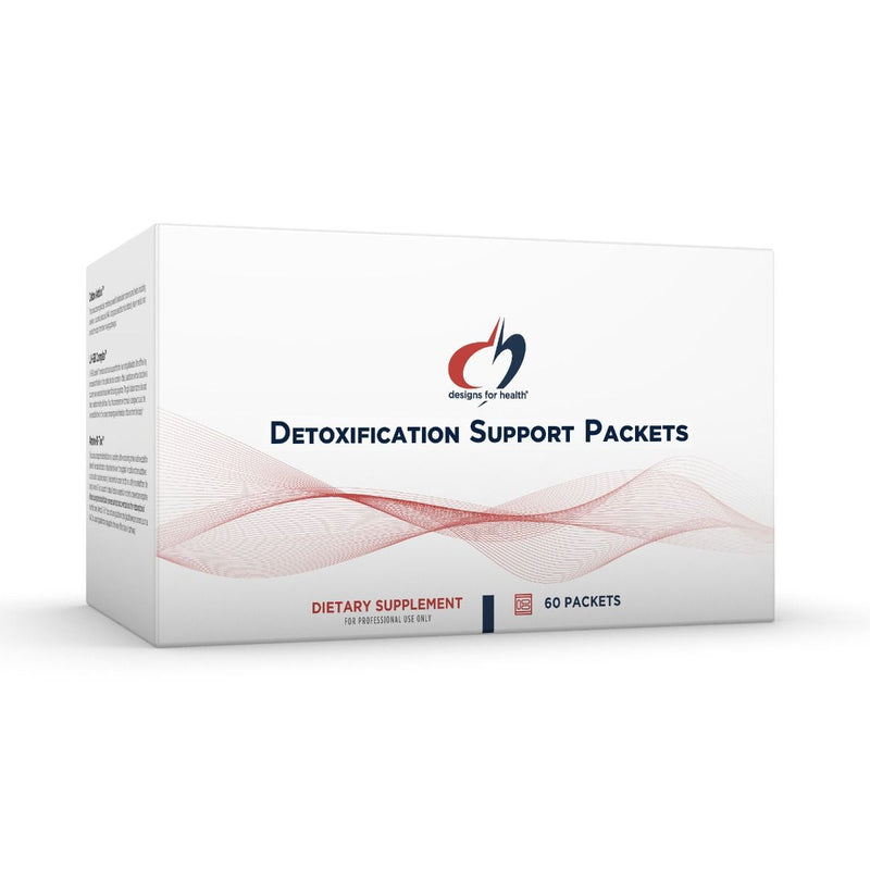 A Supplement container with the name Detoxification Support Packets by Designs for Health.
