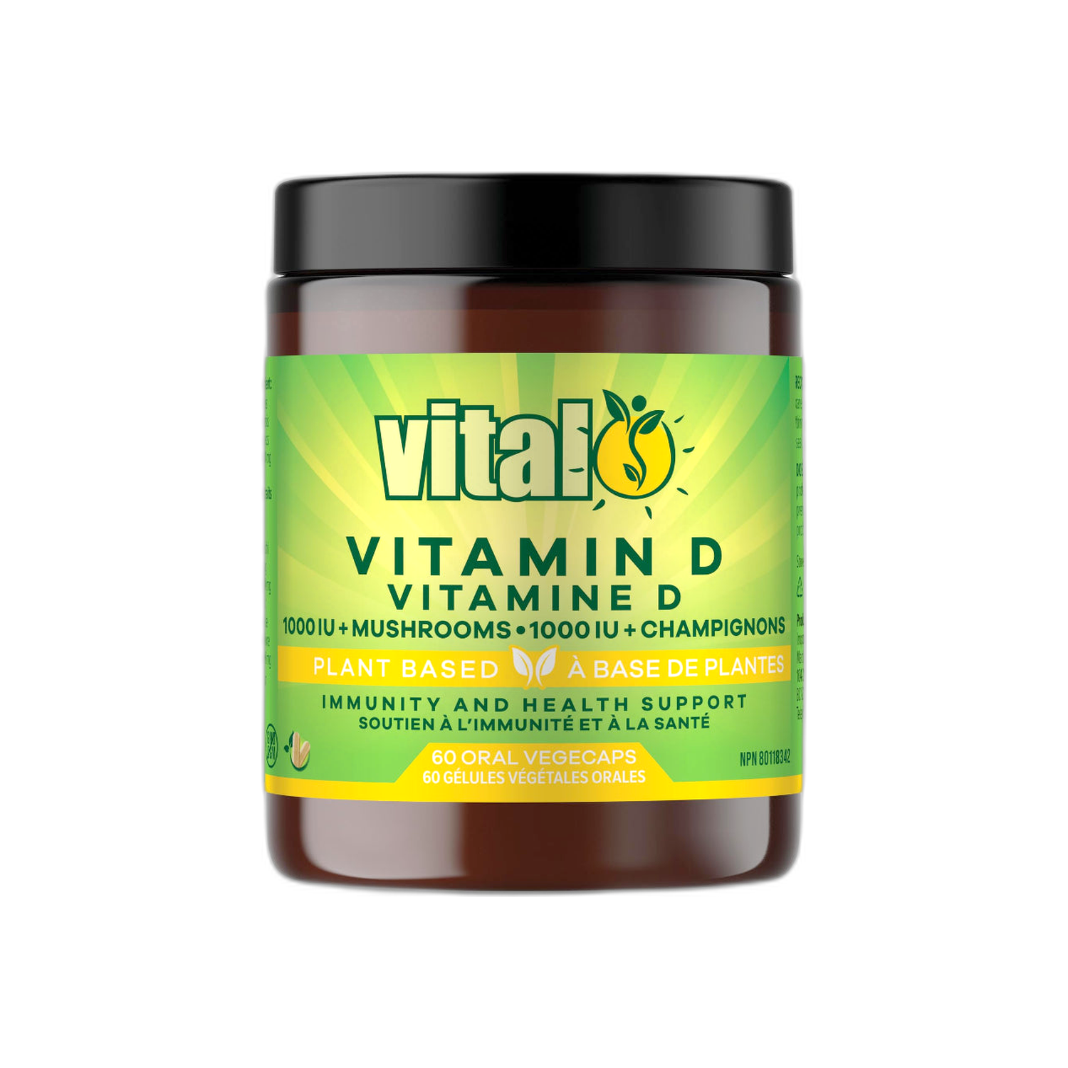 Vital Plant Based Vitamin D + Mushrooms