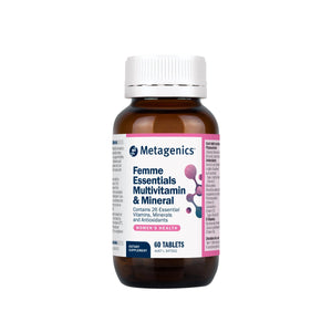 A supplement called Femme Essentials Multivitamin & Mineral (60 Tabs) by Metagenics.