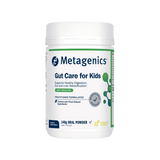 A Supplement container with the name Gut Care for Kids by Metagenics.