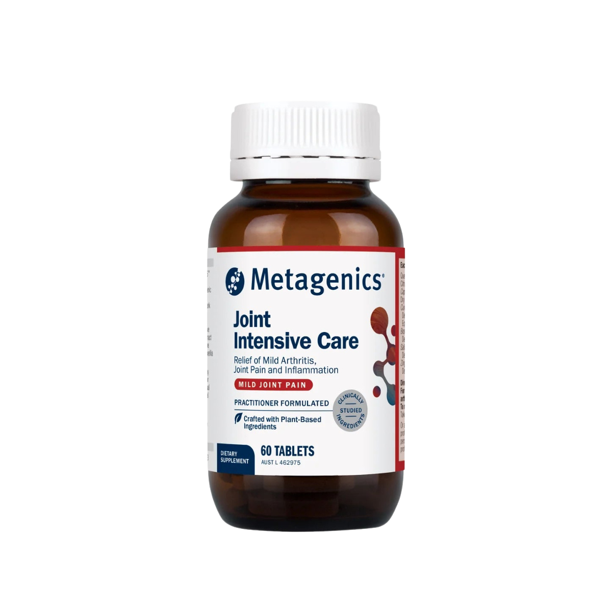 A Supplement container with the name Joint Intensive Care (Formerly Inflavonoid Intensive care) by Metagenics.